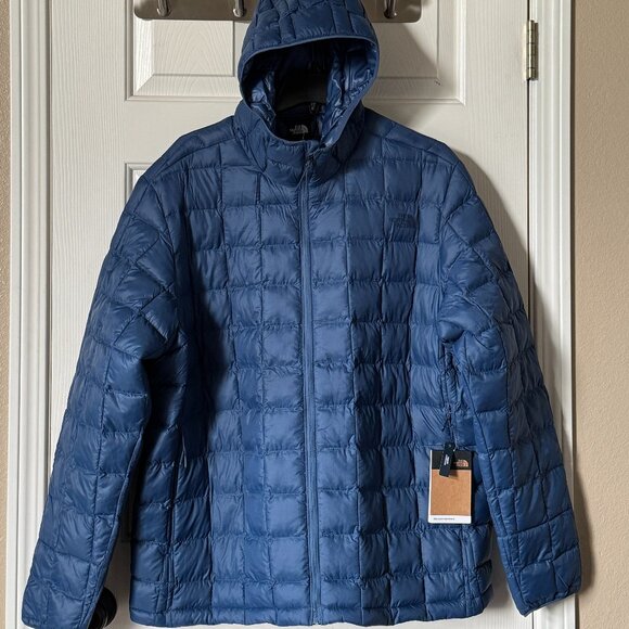 Mens The North Face Thermoball Eco Slim Fit Full Zip Hoodie 2.0 Shady Blue XXL - Picture 1 of 4
